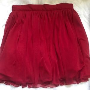 Red mini skirt